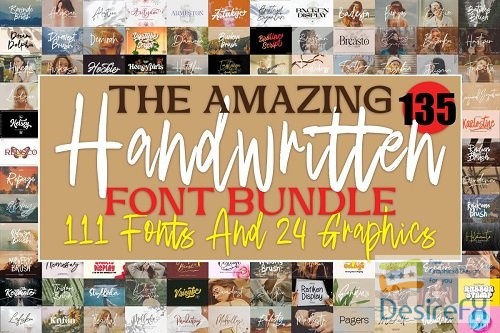 The Amazing Handwritten Font Bundles - 111 Premium Fonts, 24 Premium Graphics