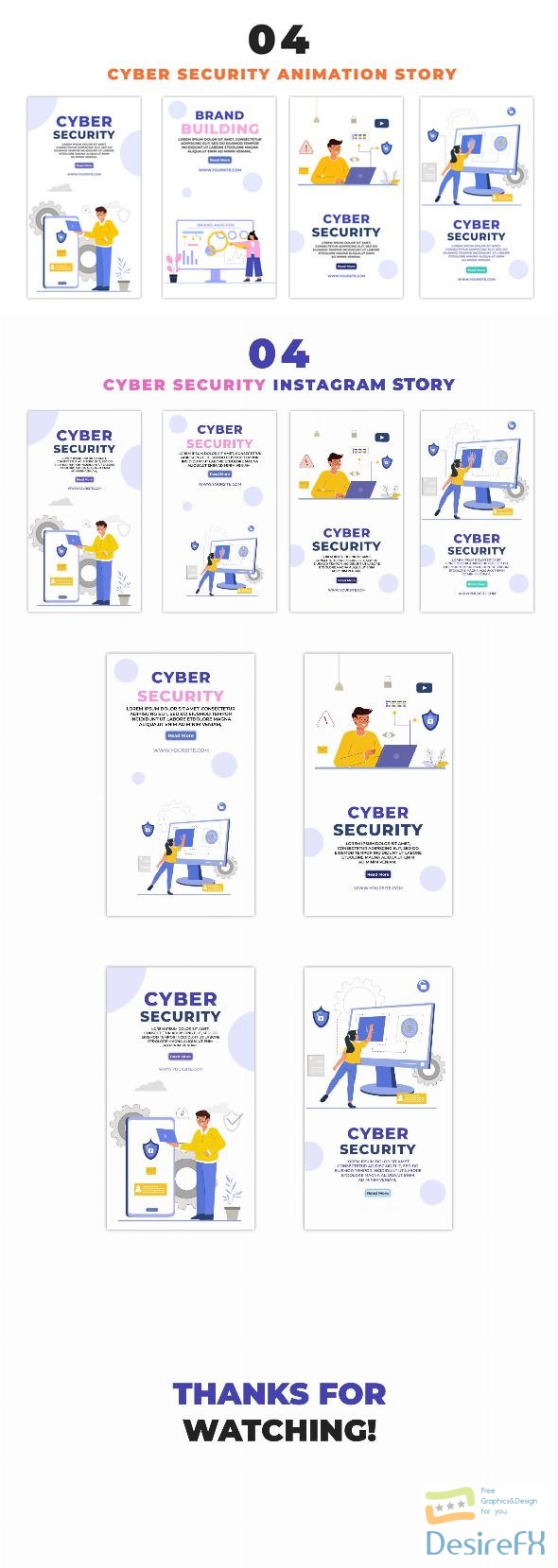 VideoHive Cyber Security 2D Vector Instagram Story 48657783