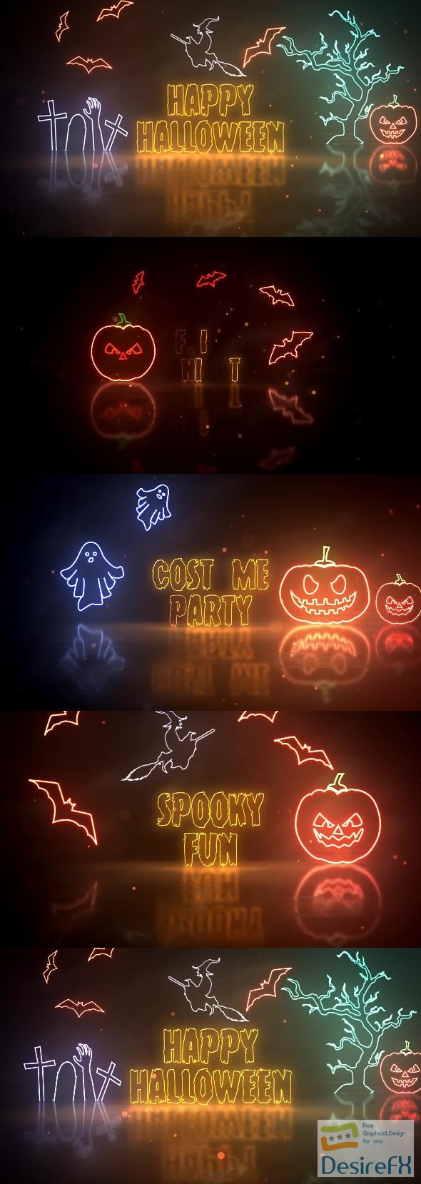 VideoHive Halloween Neon Party Opener 48762286