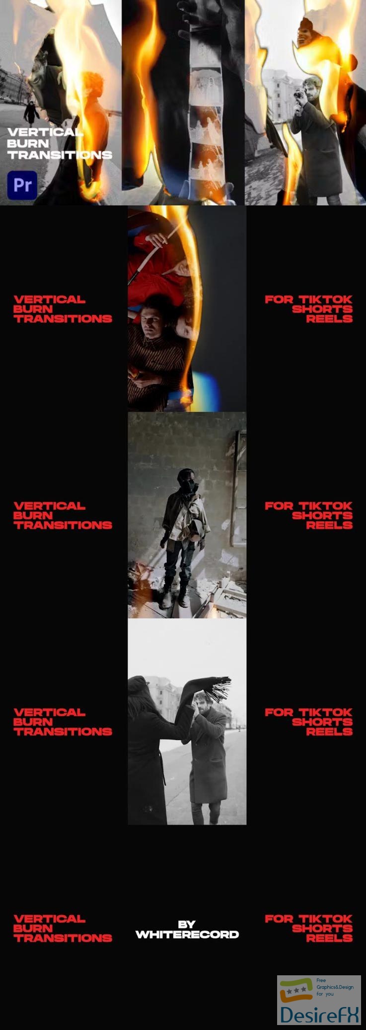 Videohive Vertical Burn Transitions TikTok, Shorts, Reels 49056825