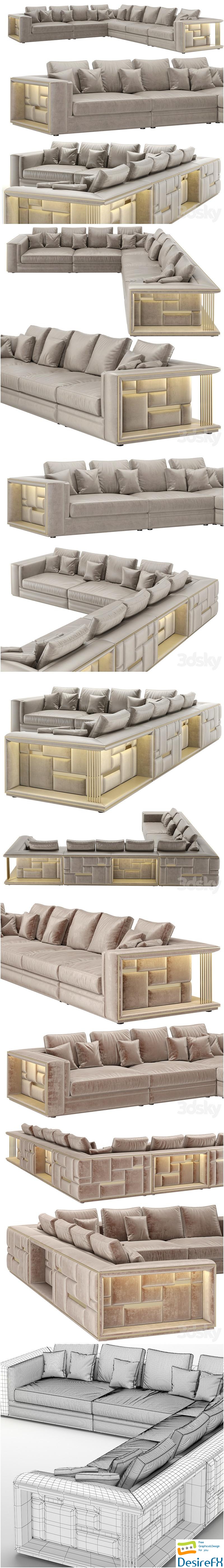 Visionnaire Babylon Rack sofa 3D Model