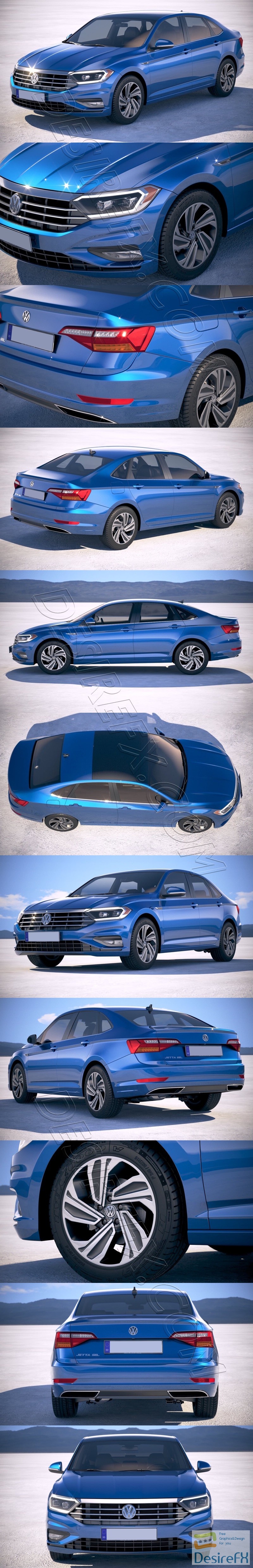Volkswagen Jetta 2019 3D Model