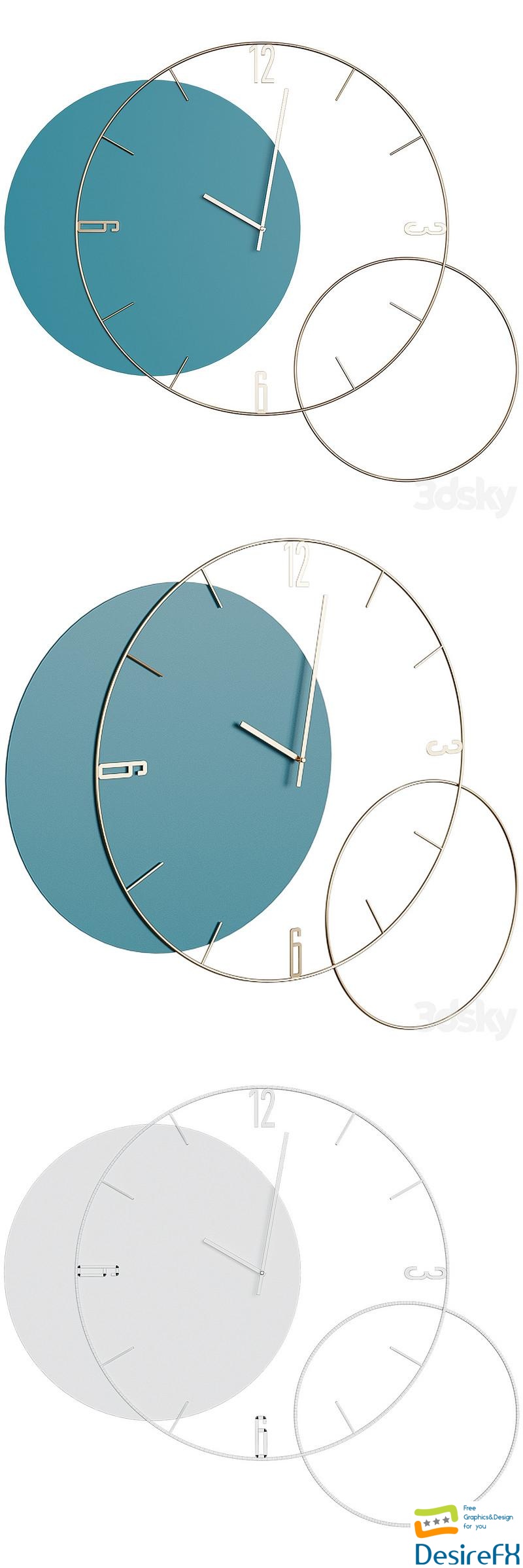 Wall Clock Modern Round Clock 3D Model