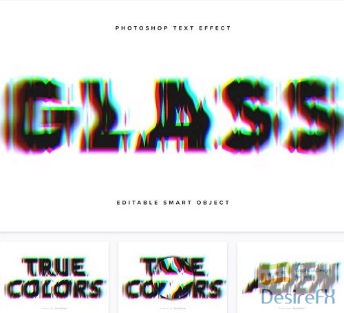 Warped Glass Texture Text Effect Mockup - VQ5K4MM