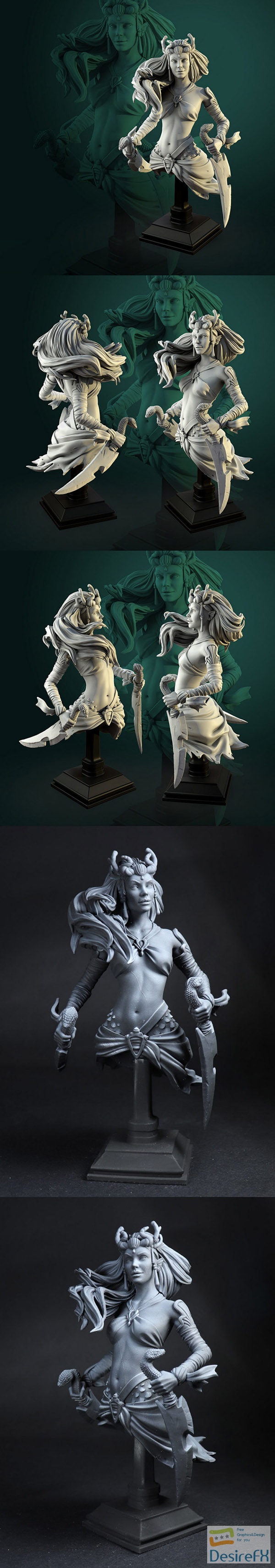 White Werewolf Tavern – Hara Bust – 3D Print