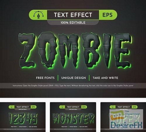 Zombie - Editable Text Effect - 91555151