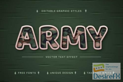 Army Textile - Editable Text Effect - 13465237