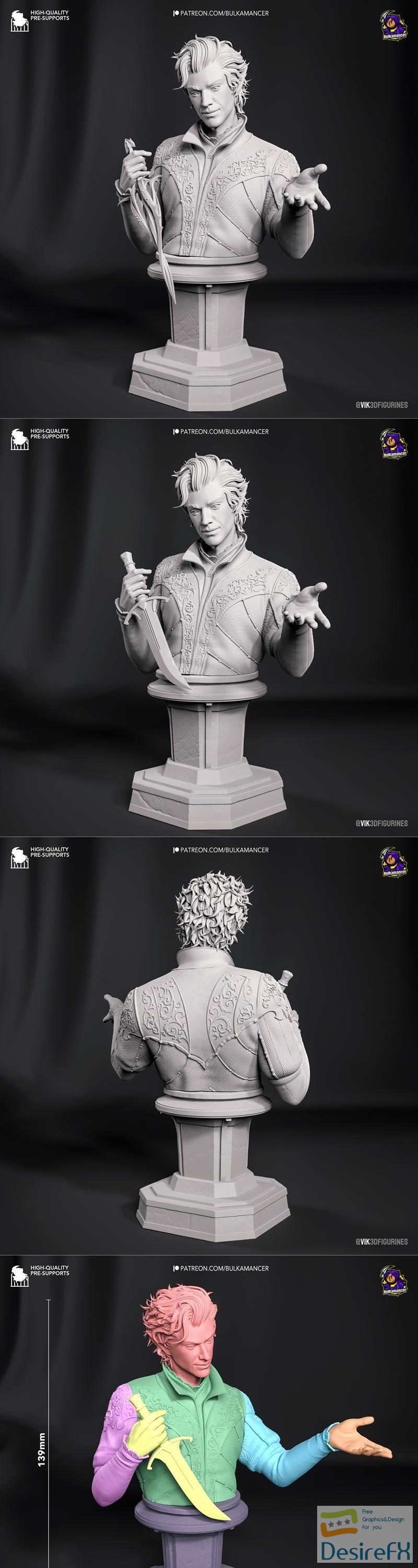 Bulkamancer Sculpts - Astarion - Baldurs Gate 3 Bust Version 3D Print