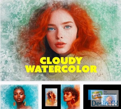 Cloudy Watercolor Photo Effect - 91873842