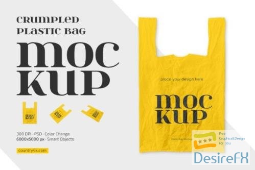 Crumpled Plastic Bag Mockup Set - 13462756