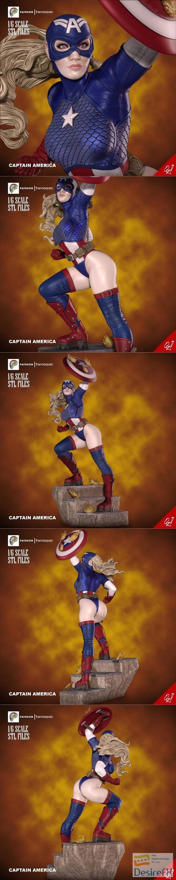 Francis Quez – Female Captain America – 3D Print