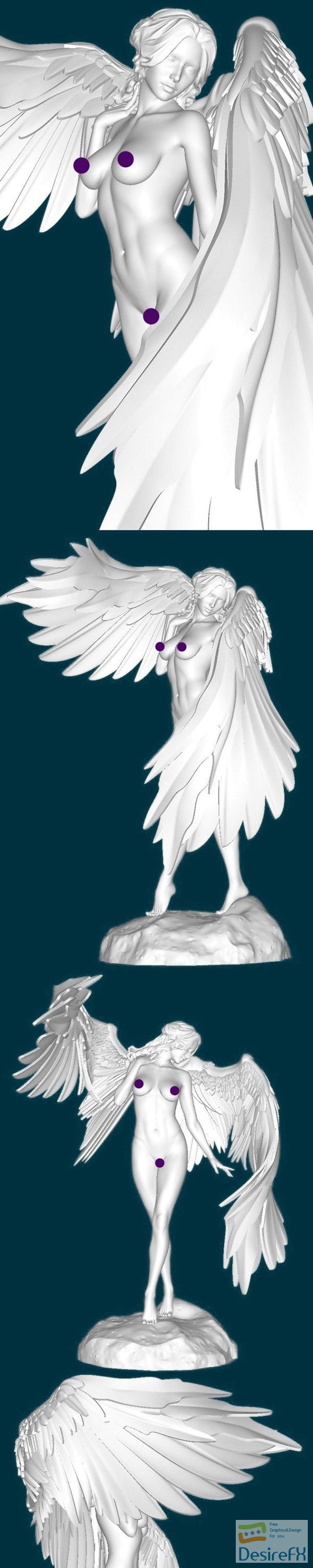 Gurines Naked Angel Standing – 3D Print
