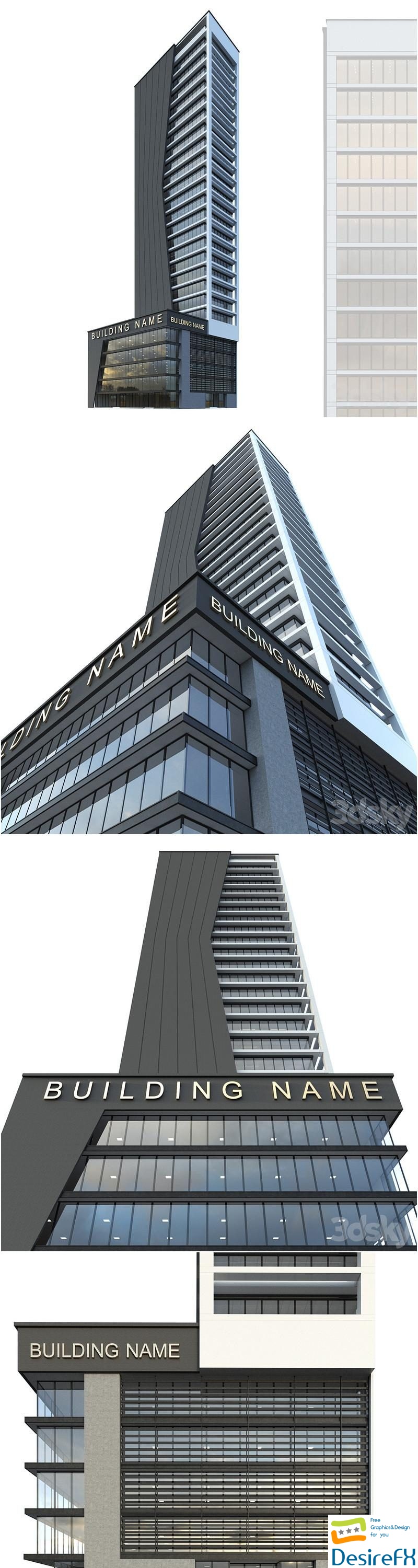 High-rise office building No. 2 3D Model