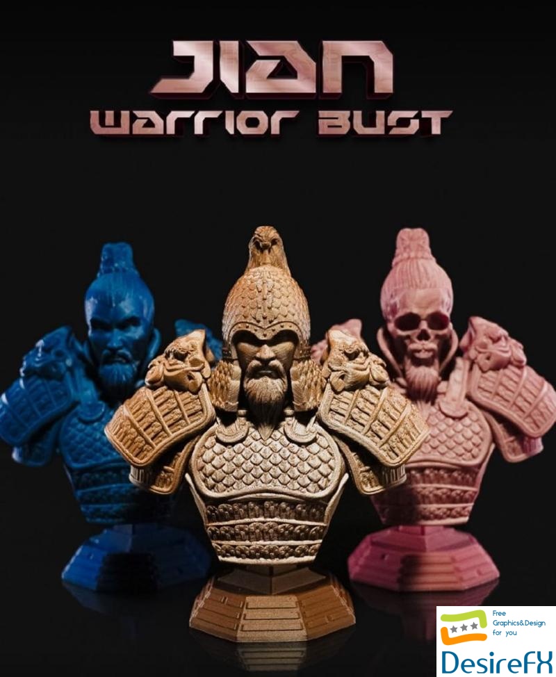 Jian Warrior Bust 3D Print