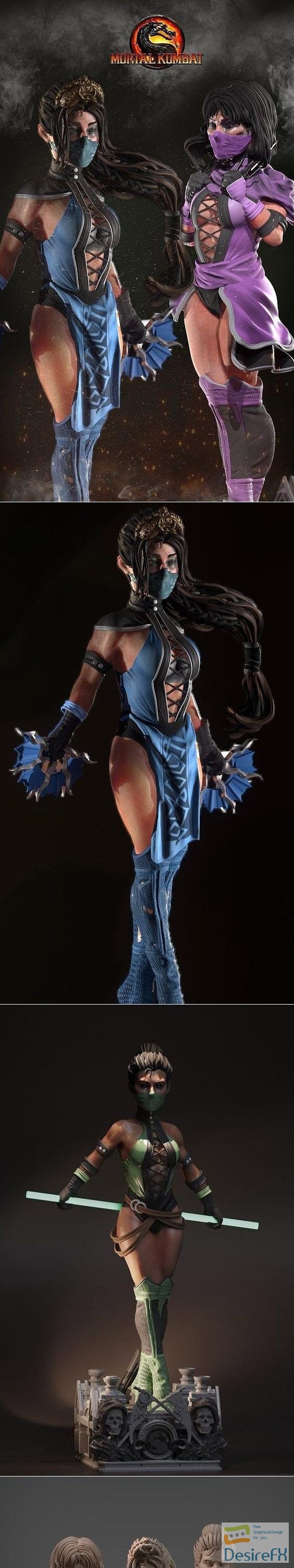 Mileena, Kitana and Jade new style from Mortal Kombat – 3D Print