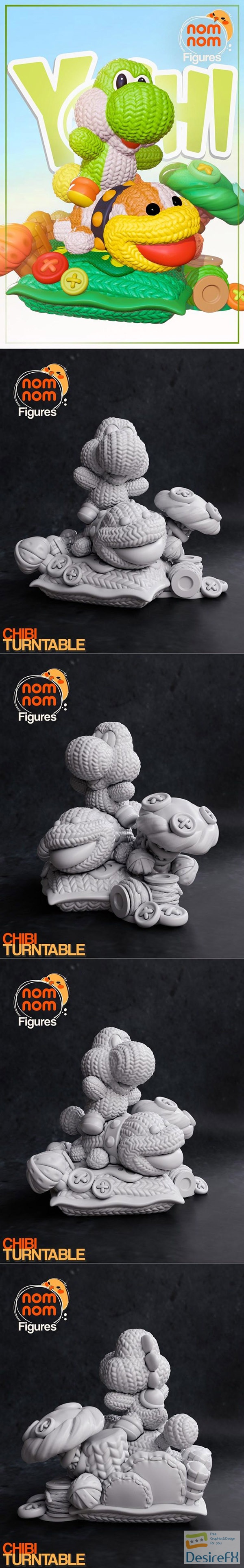 Nomnom Figures – Chibi Yoshi – Yoshi Woolly World – 3D Print