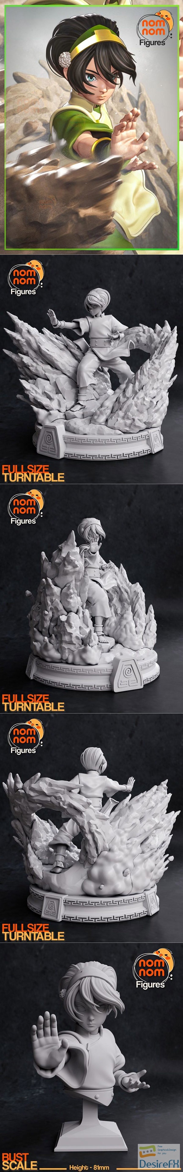 Nomnom Figures – Toph from Avatar the Last Airbender – 3D Print