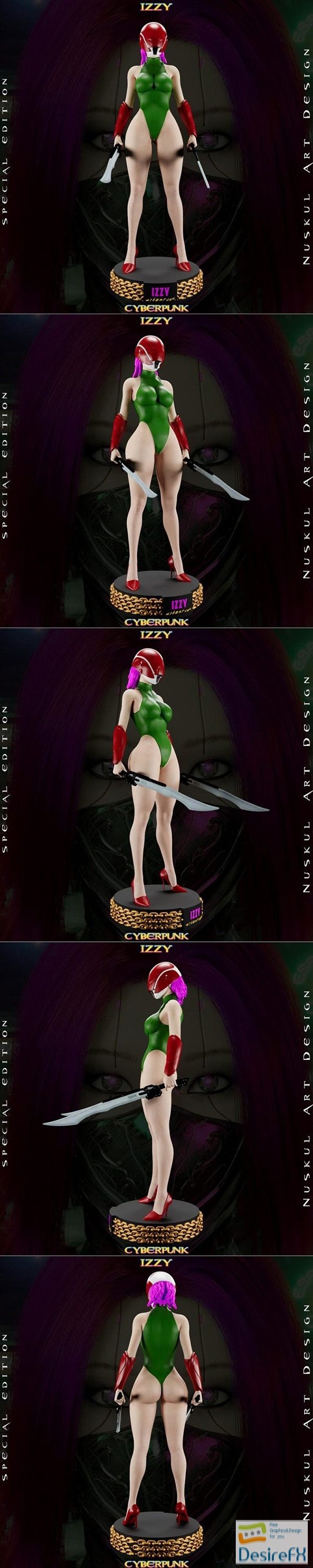 Nuskul Art – Cyberpunk Izzy – Assasin Chracter – Samurai Version – 3D Print