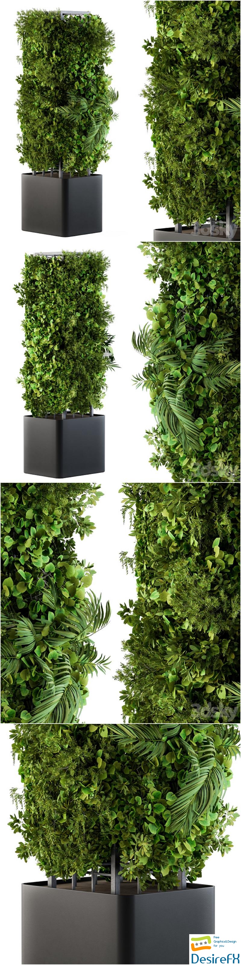 Outdoor Plant Box - Vertical Garden 02 3D Model