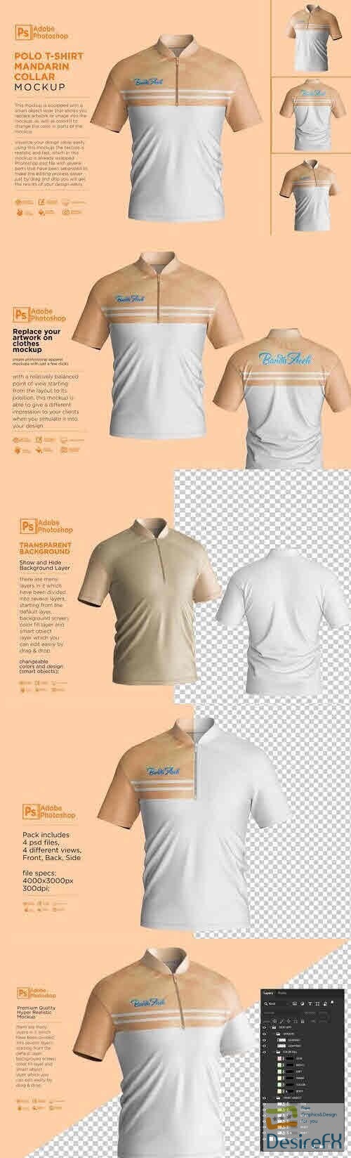 Polo T-Shirt Mandarin Collar - 7512975