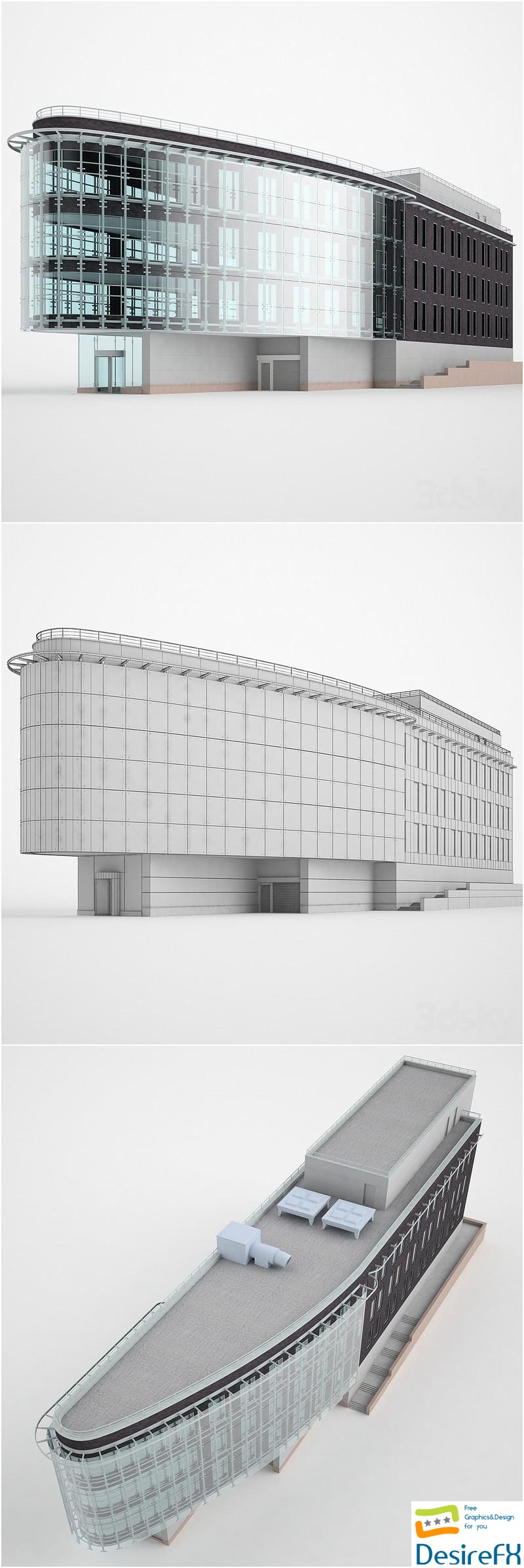 The building of Moscow Street. Garden-Karetnaya 3str1 3D Model