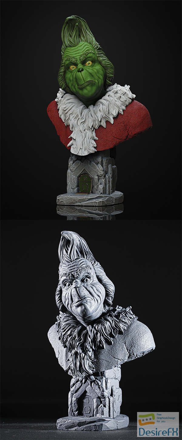The Grinch bust – 3D Print