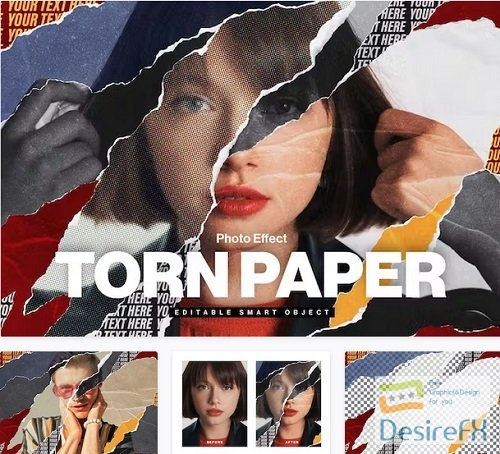 Torn Paper Photo Effect Template - 7L8TE2H