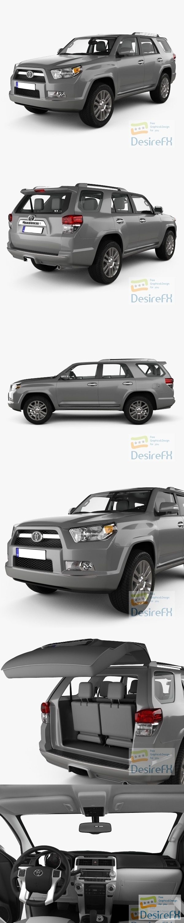 Toyota 4Runner with HQ interior 2011 3D Model