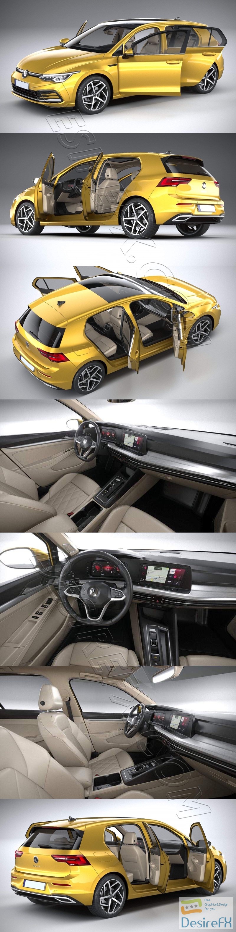 Volkswagen Golf 5 Door 2020 3D Model