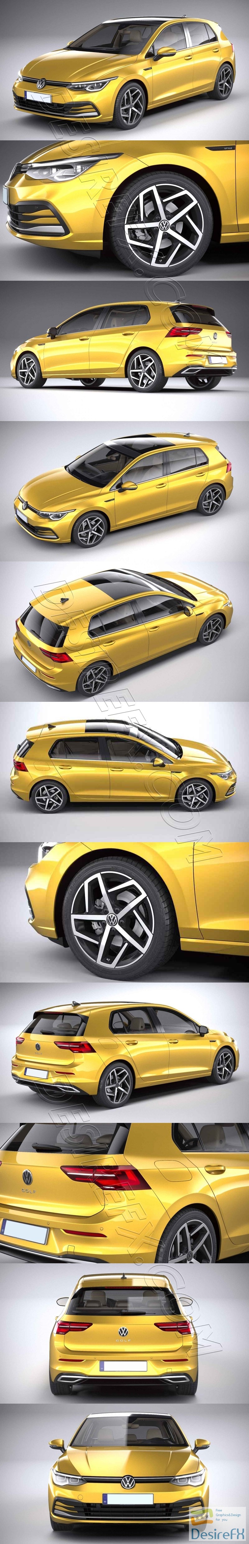 Download Volkswagen Golf 5 Door 2020 3D Model - DesireFX.COM