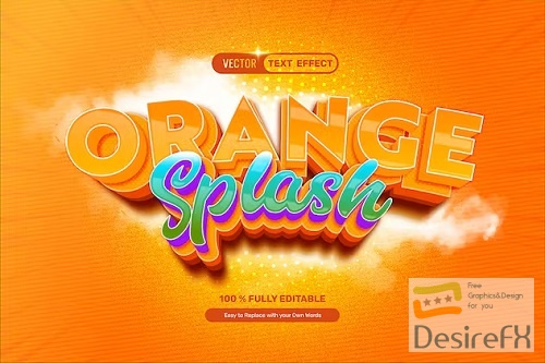 3D Orange Splash Duo Vector Text Effect - AFQBBGG