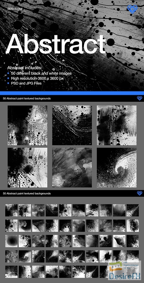 Abstract - 50 Black & White Textures - 91952578