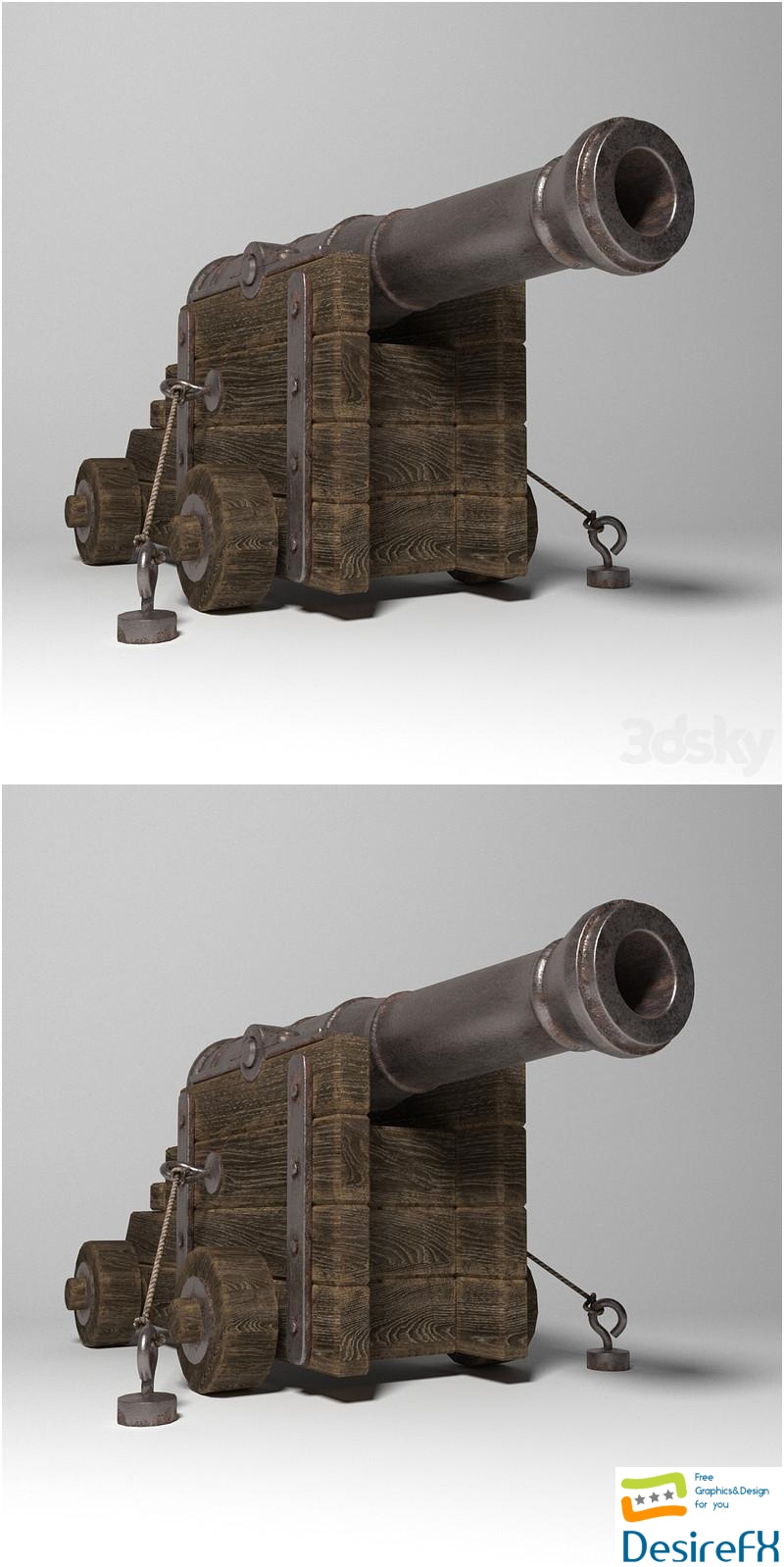 Ancient gun 3D Model