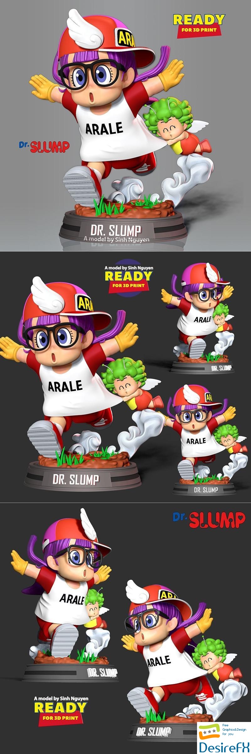 Arale and Gatchan 3D Print