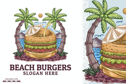 Beach Burgers Logo Designs