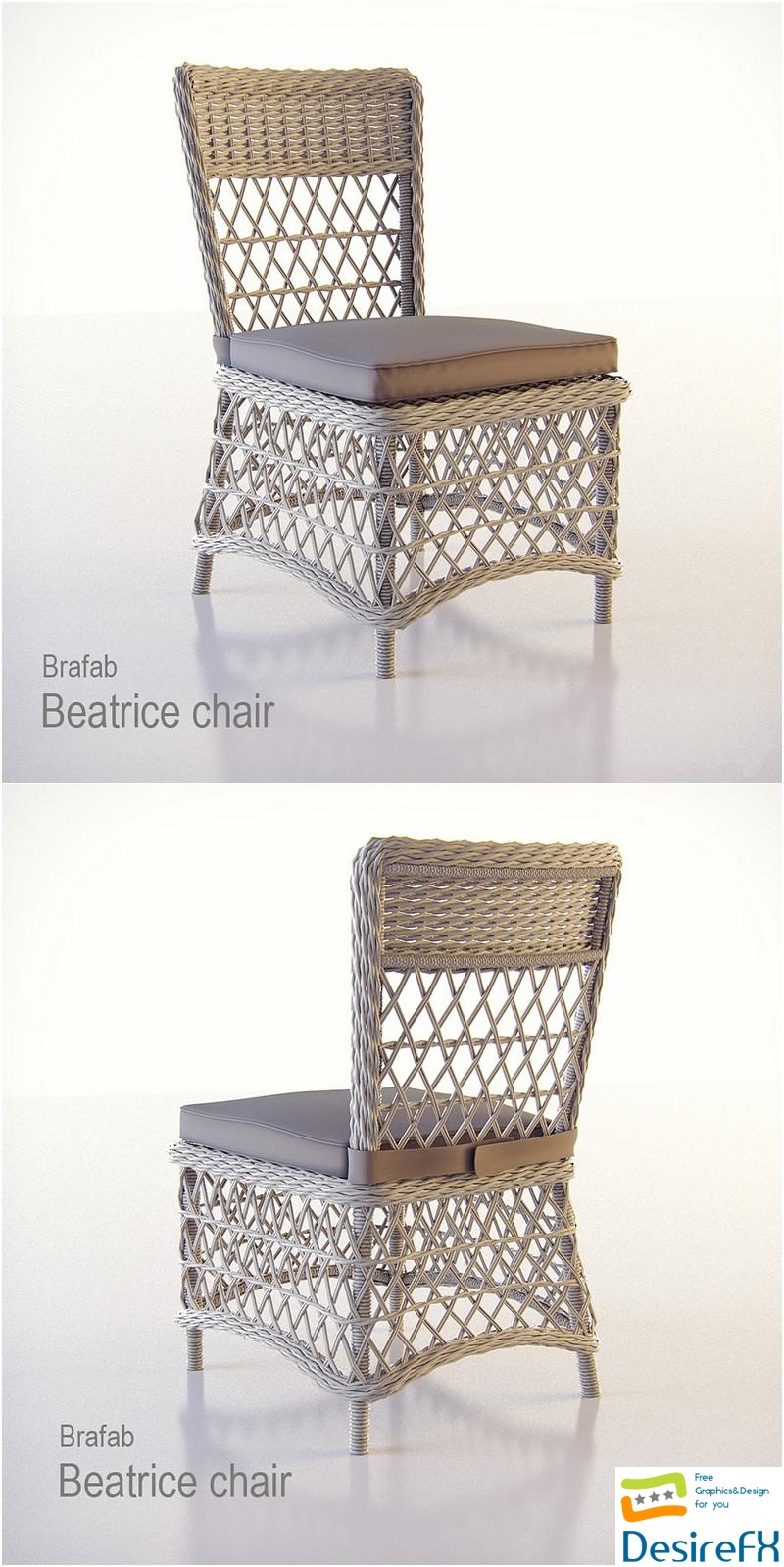 Download Beatrice chair Brafab 3D Model - DesireFX.COM