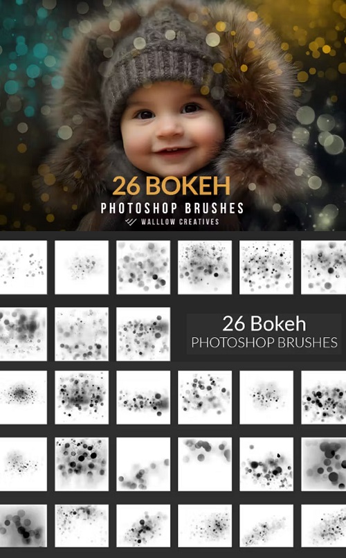 Bokeh Photoshop brushes, Christmas bokeh brushes - 4F9C6XV