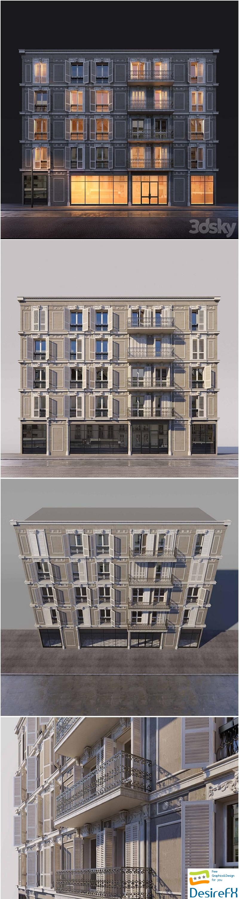 Buildings facade 3D Model