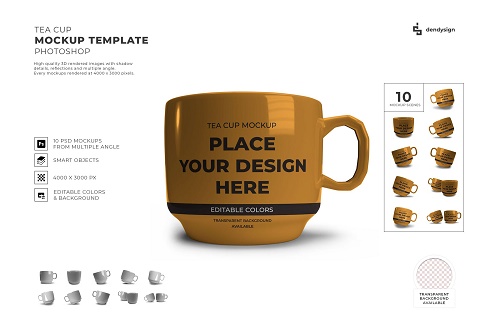Coffee and Tea Cup Mockup Template Set - 2177231