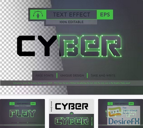 Cyber - Editable Text Effect - 91926349