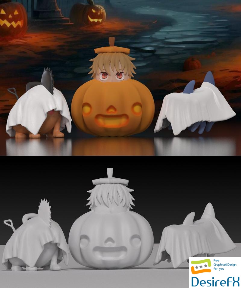Denji and Pochita Halloween Decor - 3D Print