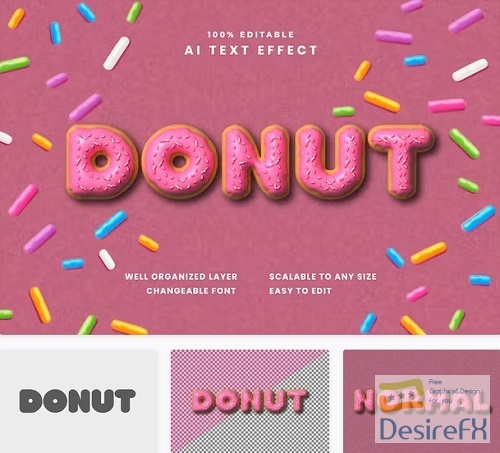 Donut Text Effect - QFTNPCV