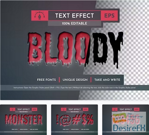 Emboss Bloody - Editable Text Effect - 91877281