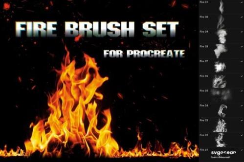 Fire and Flame Procreate Brushes - 2166711
