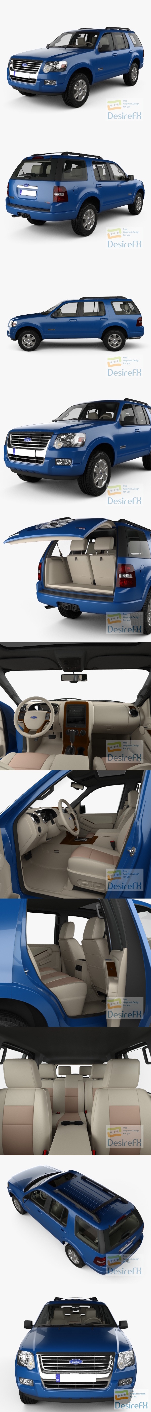 Ford Explorer with HQ interior 2006 3D Model