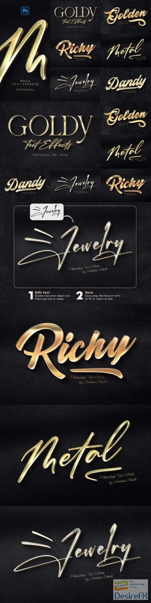 Gold Text Effects - 91947513