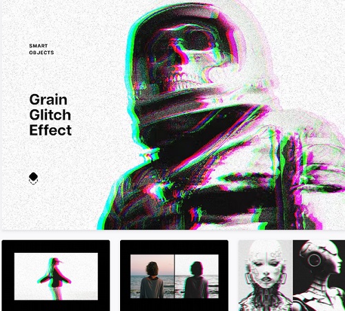 Grain Glitch Photo Effect - 91895329