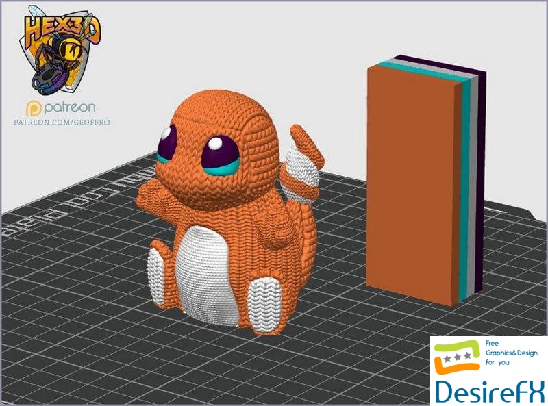 Hex3D - Knitted Charmander - 3D Print