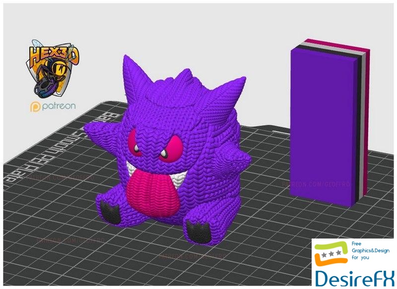Hex3D - Knitted Gengar - 3D Print