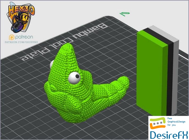 Hex3D - Knitted Metapod - 3D Print